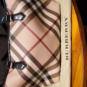 Burberry coated canvas tote with Burberry purse bag protector